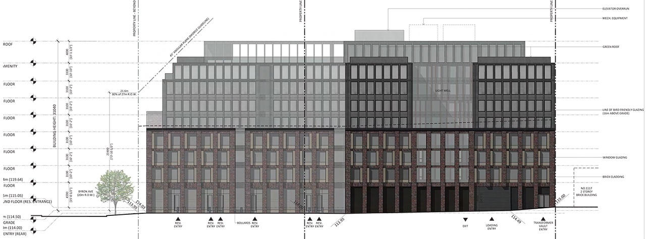 South Elevation of 1111 Danforth Avenue